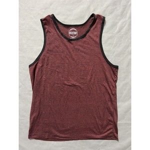Dikotomy Men's Burgundy Solid Tank Top Cotton Polyester Standard Fit Size L